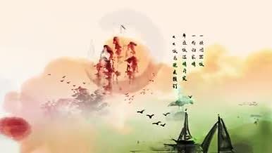年夜饭合家团圆古迹字画中国风水墨片头视频的预览图